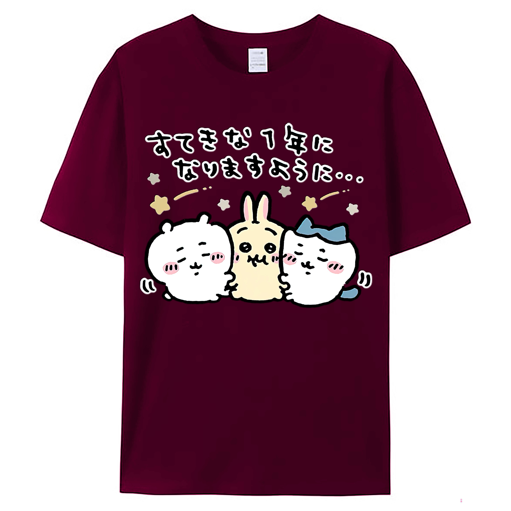 （画像用） ちいかわ ちいかわ Chii-kawa chiikawa レディースカジュアルプリントTシャツ（綿100％）